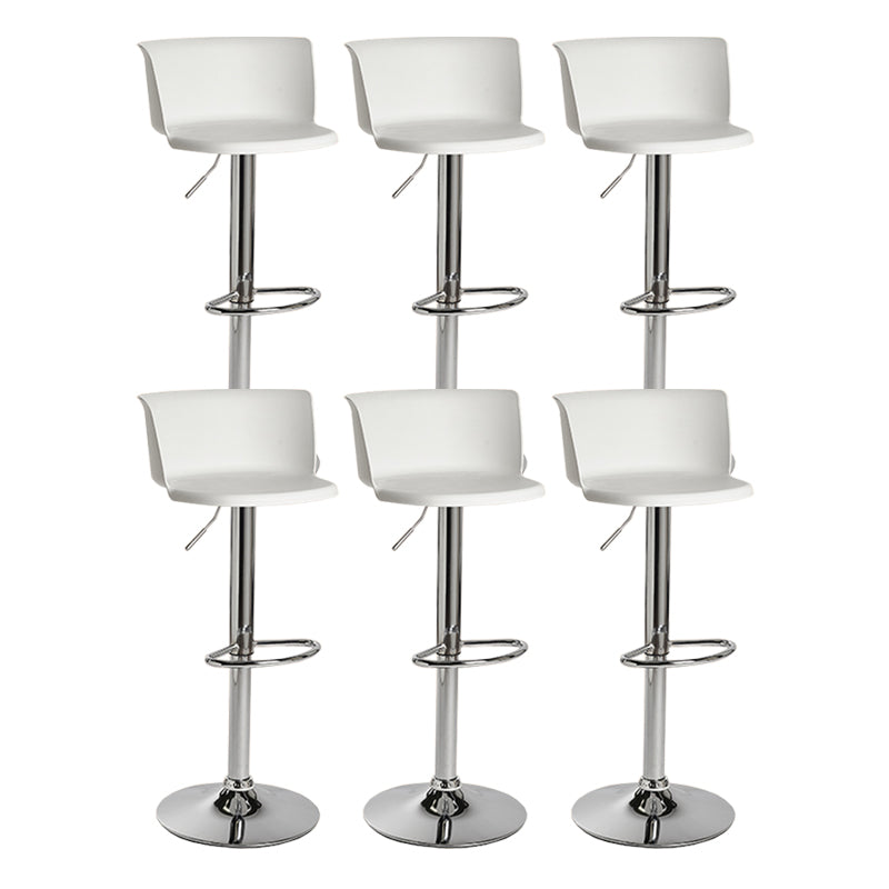 Modern Adjustable Height Swivel Bar Stool Metal Base Footrest Bar Stool