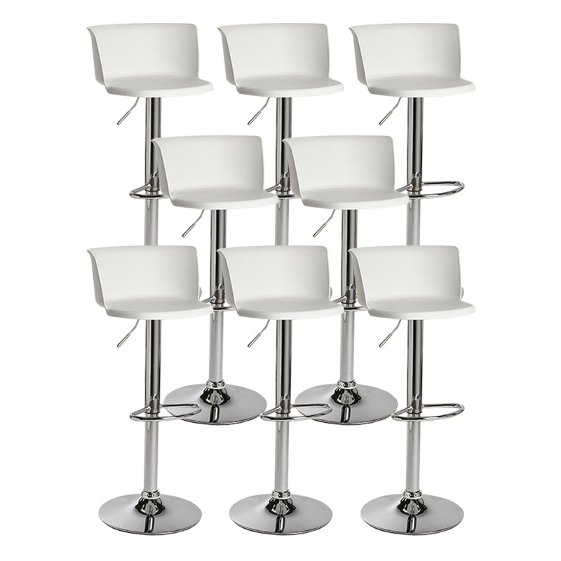 Modern Adjustable Height Swivel Bar Stool Metal Base Footrest Bar Stool