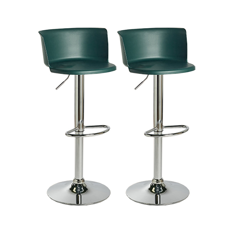 Modern Adjustable Height Swivel Bar Stool Metal Base Footrest Bar Stool