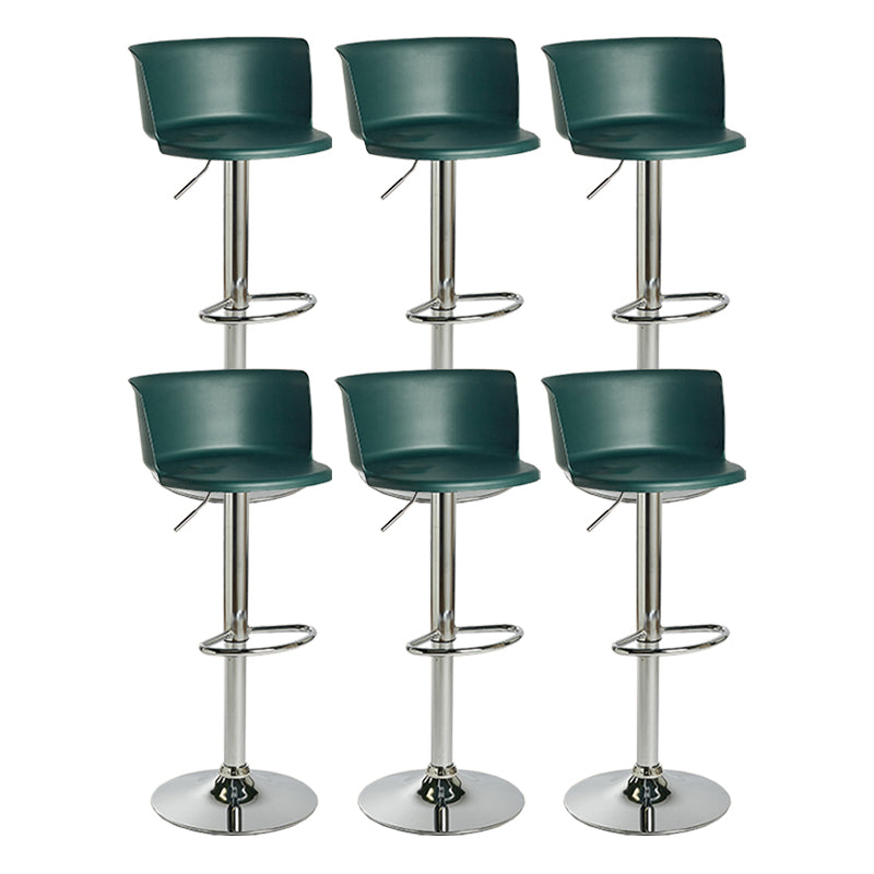 Modern Adjustable Height Swivel Bar Stool Metal Base Footrest Bar Stool