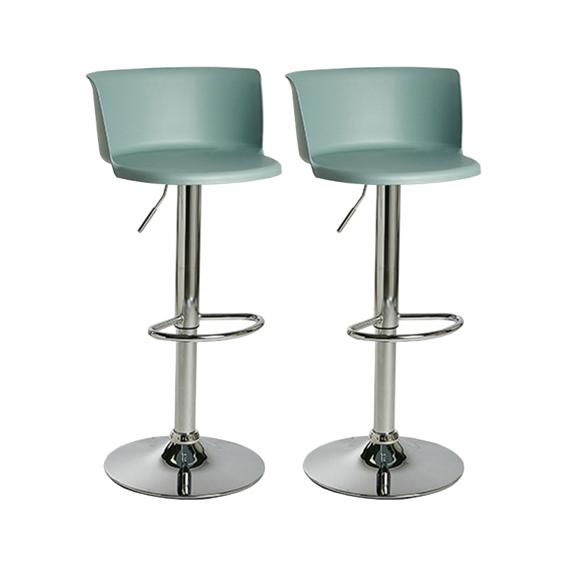 Modern Adjustable Height Swivel Bar Stool Metal Base Footrest Bar Stool