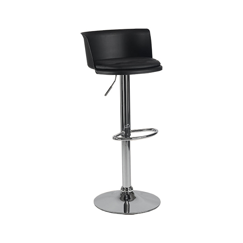 Modern Adjustable Height Swivel Bar Stool Metal Base Footrest Bar Stool