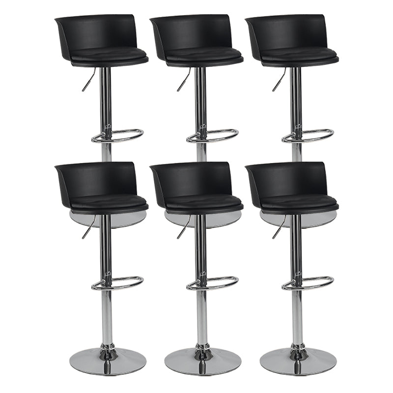 Modern Adjustable Height Swivel Bar Stool Metal Base Footrest Bar Stool