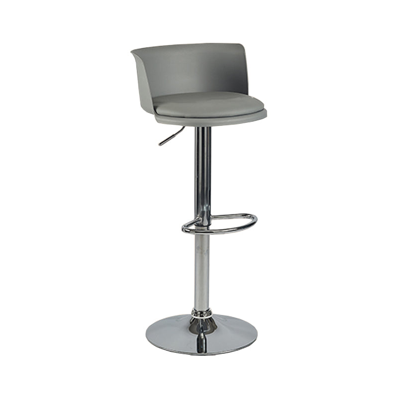 Modern Adjustable Height Swivel Bar Stool Metal Base Footrest Bar Stool
