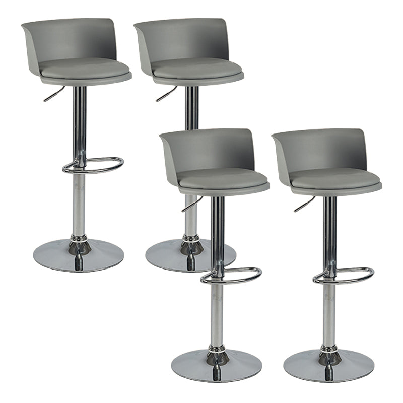 Modern Adjustable Height Swivel Bar Stool Metal Base Footrest Bar Stool