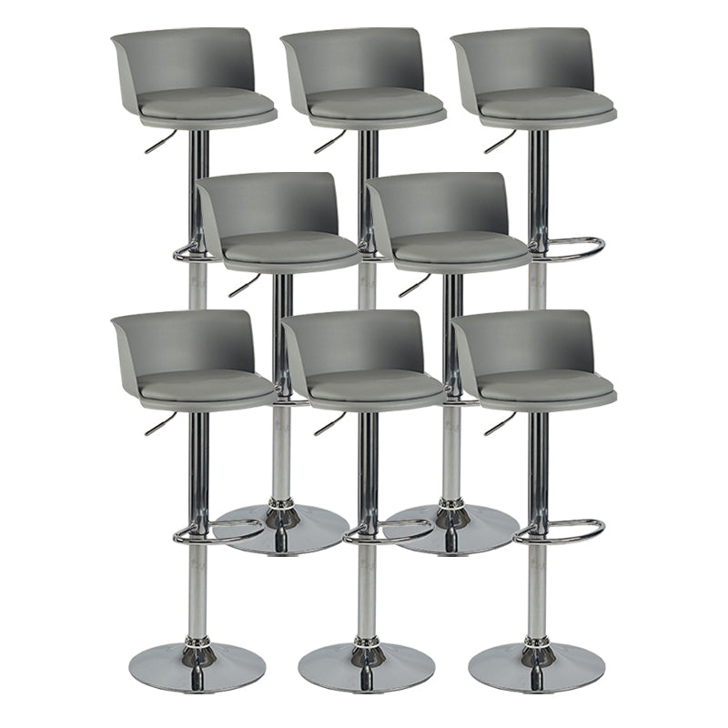 Modern Adjustable Height Swivel Bar Stool Metal Base Footrest Bar Stool