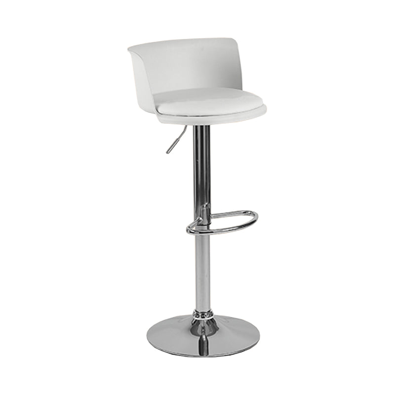 Modern Adjustable Height Swivel Bar Stool Metal Base Footrest Bar Stool