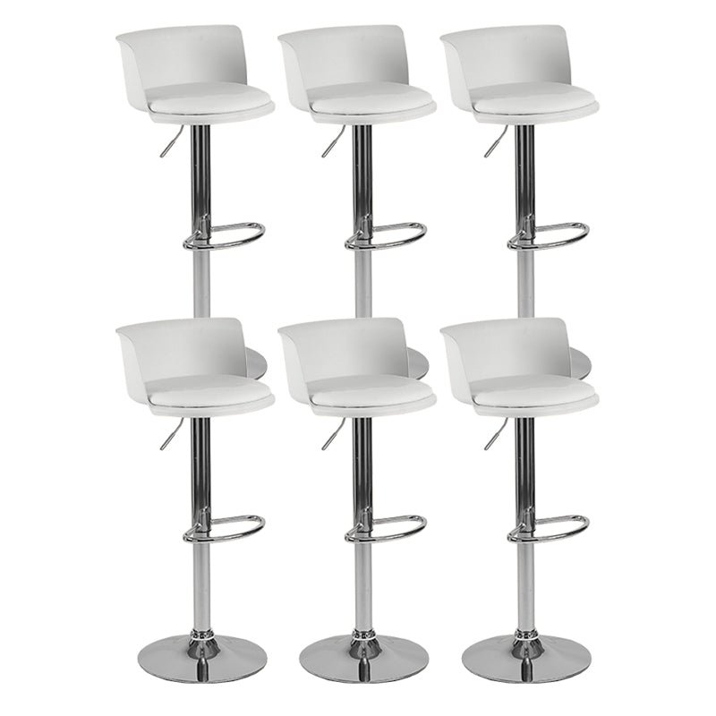 Modern Adjustable Height Swivel Bar Stool Metal Base Footrest Bar Stool