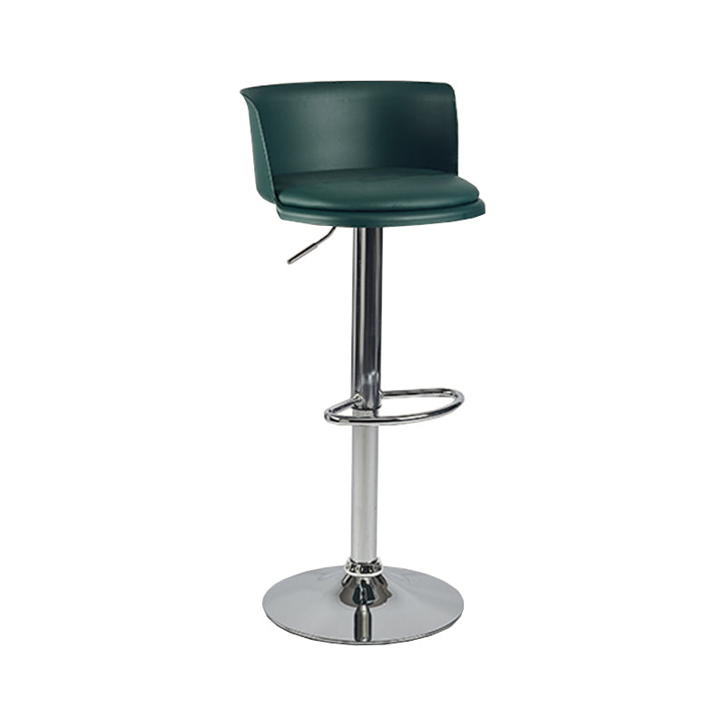 Modern Adjustable Height Swivel Bar Stool Metal Base Footrest Bar Stool