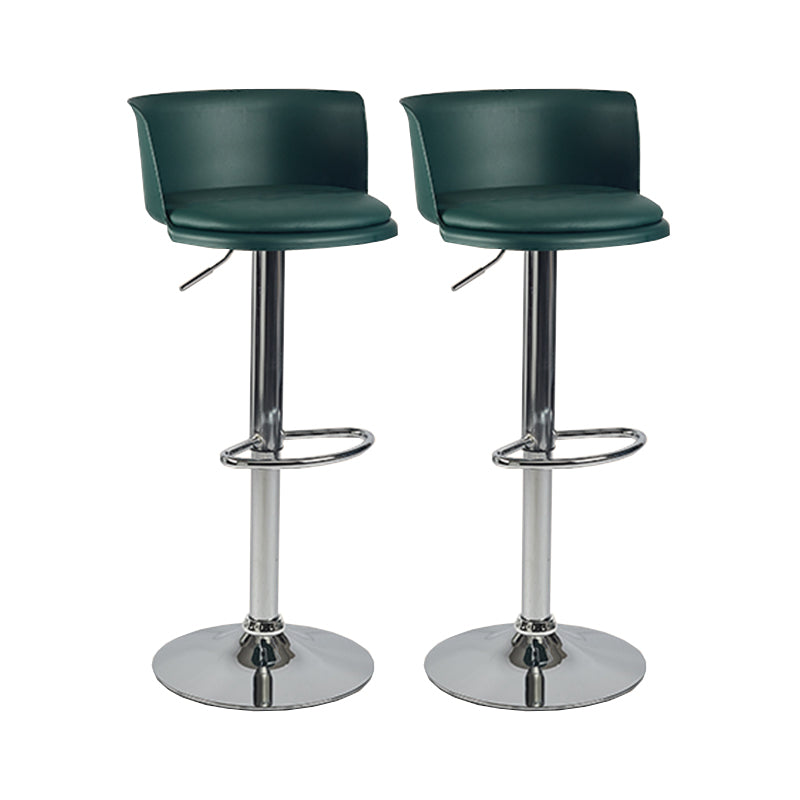 Modern Adjustable Height Swivel Bar Stool Metal Base Footrest Bar Stool