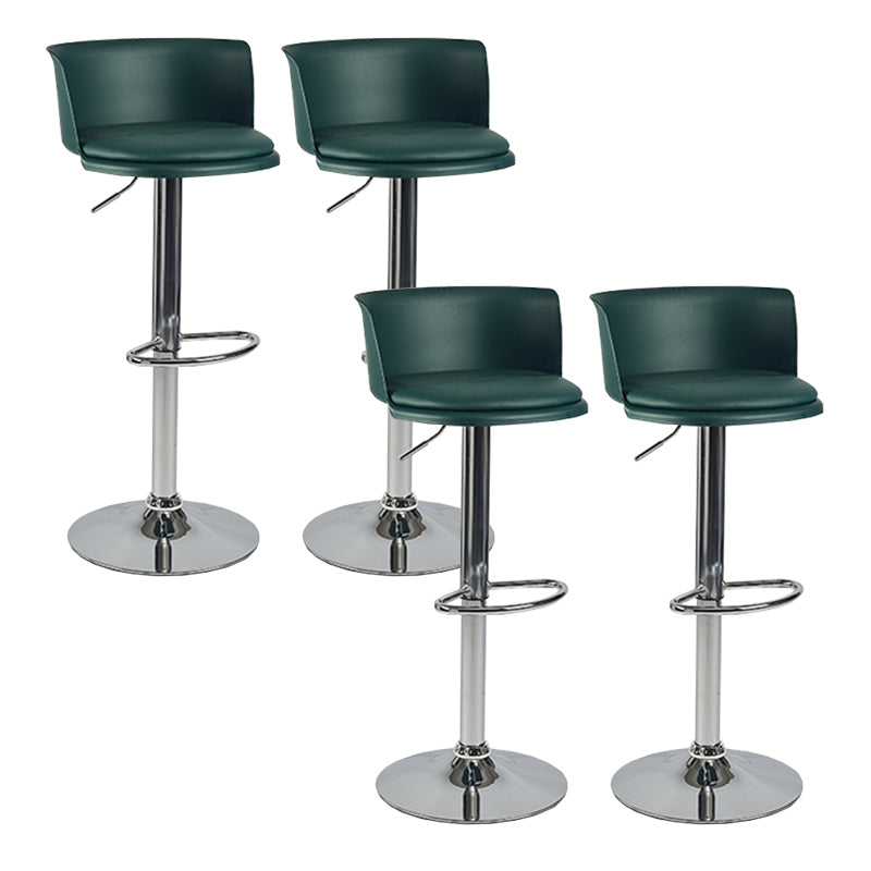 Modern Adjustable Height Swivel Bar Stool Metal Base Footrest Bar Stool