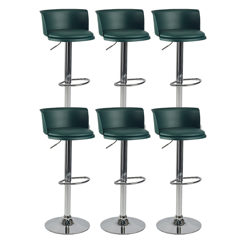 Modern Adjustable Height Swivel Bar Stool Metal Base Footrest Bar Stool