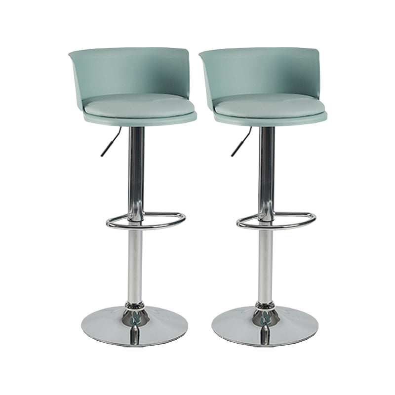 Modern Adjustable Height Swivel Bar Stool Metal Base Footrest Bar Stool