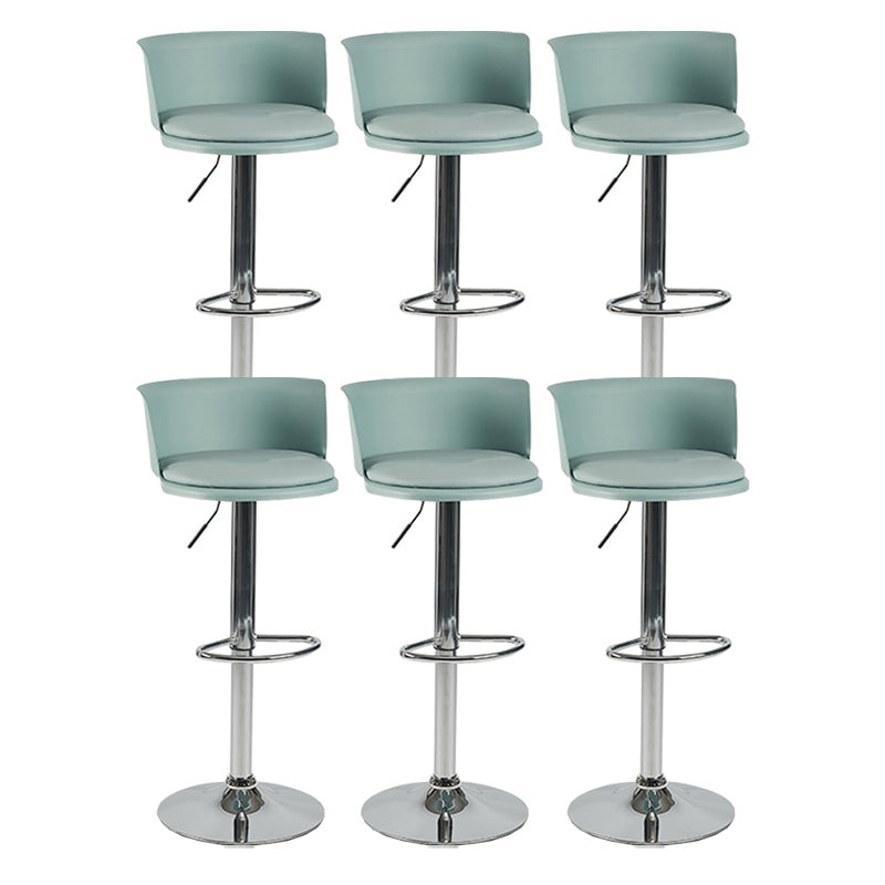 Modern Adjustable Height Swivel Bar Stool Metal Base Footrest Bar Stool