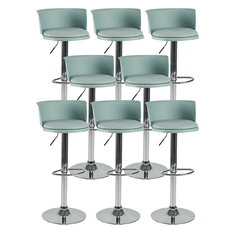 Modern Adjustable Height Swivel Bar Stool Metal Base Footrest Bar Stool