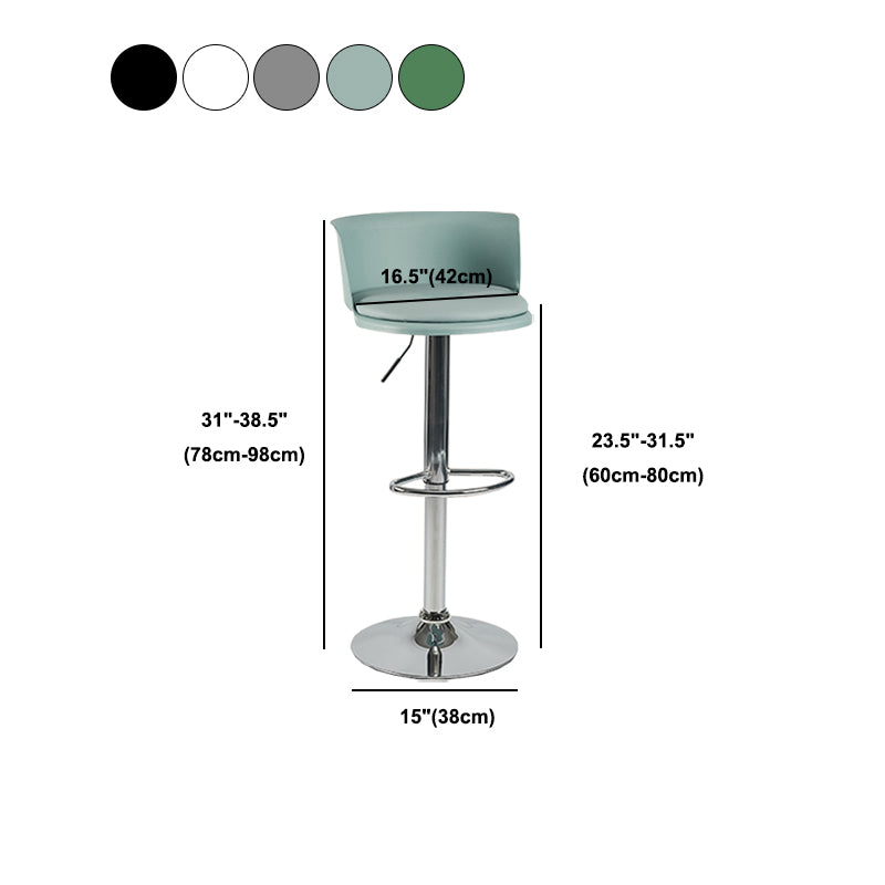 Modern Adjustable Height Swivel Bar Stool Metal Base Footrest Bar Stool