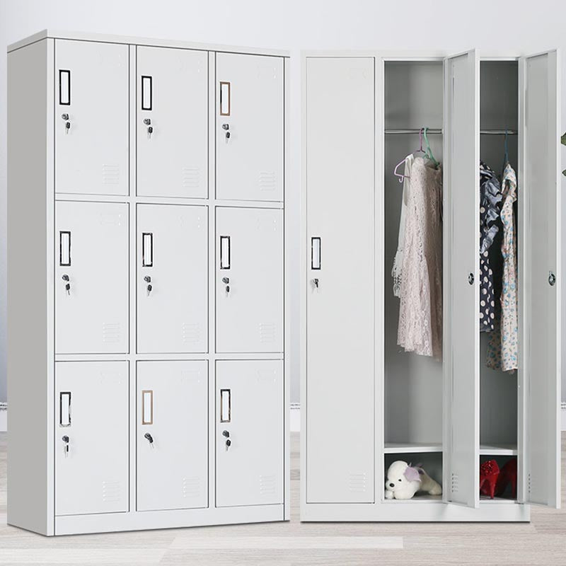 White Steel Wardrobe Cabinet Contemporary Hinged Wardrobe Armoire