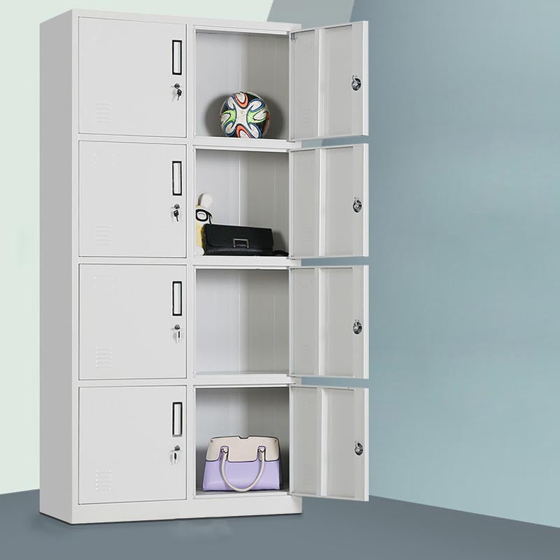 White Steel Wardrobe Cabinet Contemporary Hinged Wardrobe Armoire
