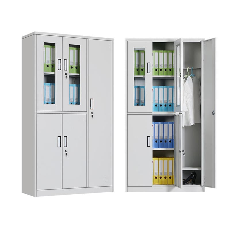 White Steel Wardrobe Cabinet Contemporary Hinged Wardrobe Armoire