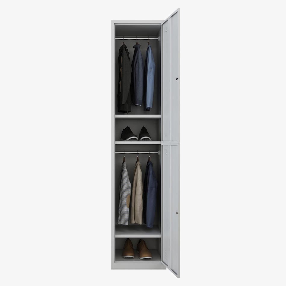 Contemporary Steel Wardrobe Armoire Hinged Wardrobe Cabinet for Bedroom
