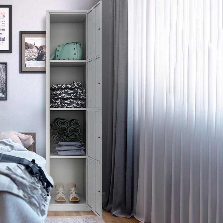 Contemporary Steel Wardrobe Armoire Hinged Wardrobe Cabinet for Bedroom