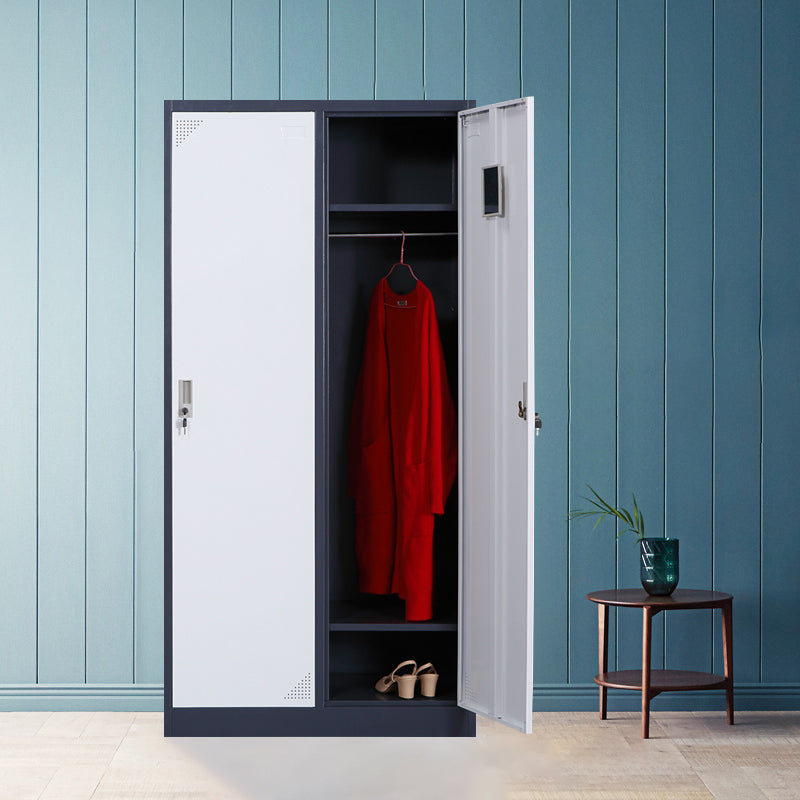 Contemporary Style Home Wardrobe Steel Wardrobe Closet with Doors