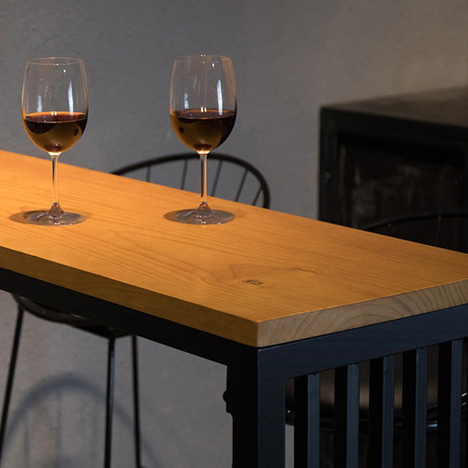 Industrial Wooden Bar Table Set 1/2/5 Pieces Rectangle Bar Table with High Stools