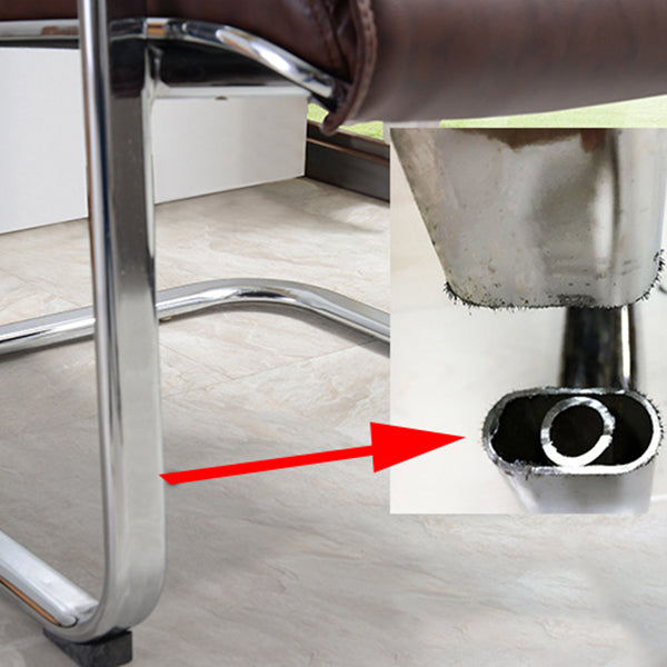 Modern Mid-back Office Chair No Wheels Upholstered Arm Chair