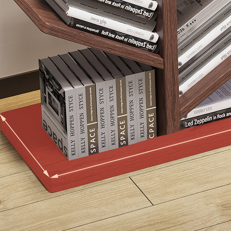 Geometric Bookshelf Modern Wooden Bookcase for Living Room 11.8" W