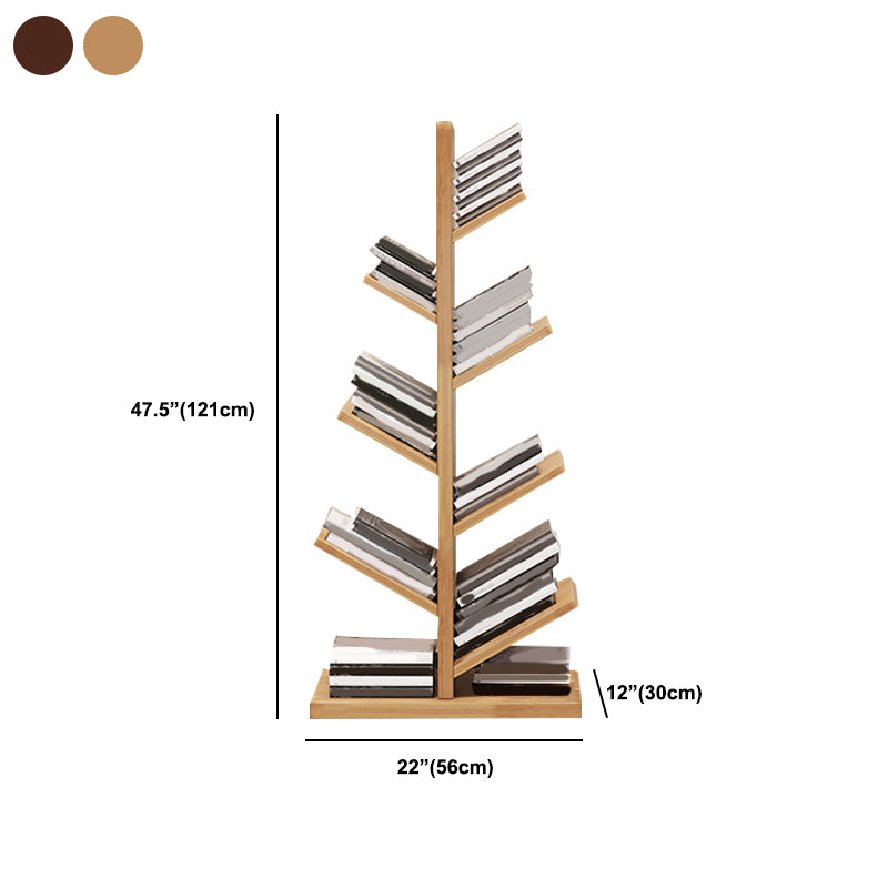 Geometric Bookshelf Modern Wooden Bookcase for Living Room 11.8" W