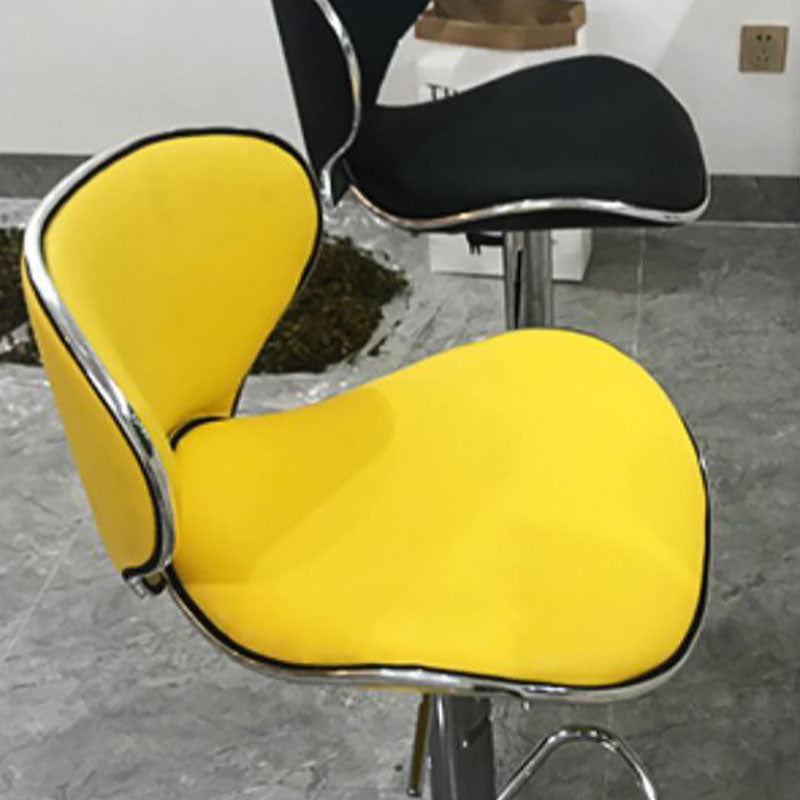 Contemporary Metal Barstool PU Leather Footrest Upholstered Counter Stool