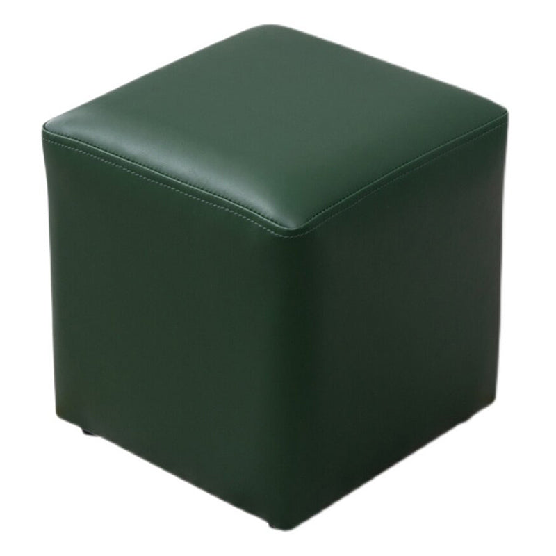 Pink Stain Resistant Pouf Solid Color Square Pouf for Living Room