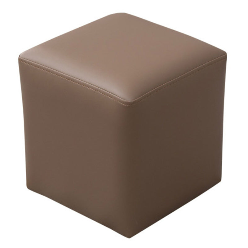 Pink Stain Resistant Pouf Solid Color Square Pouf for Living Room