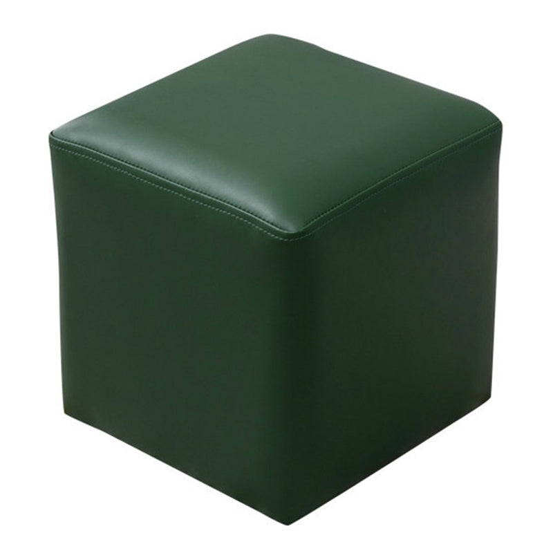 Pink Stain Resistant Pouf Solid Color Square Pouf for Living Room