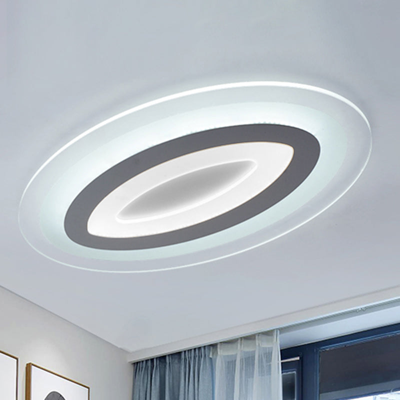 Acrylic Oval Ceiling Light Fixture Modern LED Flush Mount Lamp in Warm/White, 23"/27"/34.5" Wide