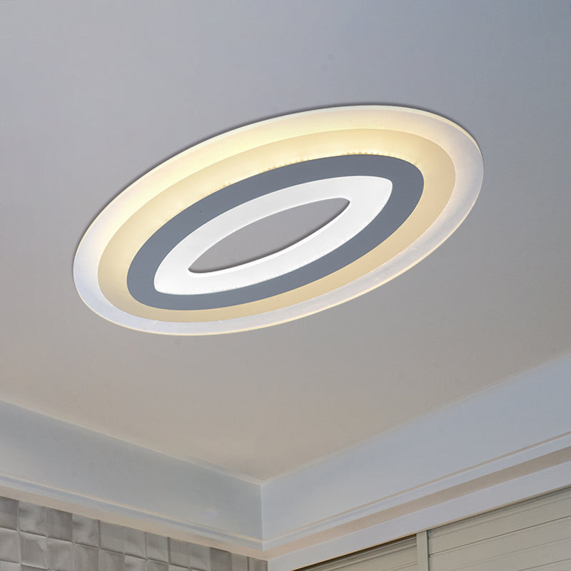 Acrylic Oval Ceiling Light Fixture Modern LED Flush Mount Lamp in Warm/White, 23"/27"/34.5" Wide