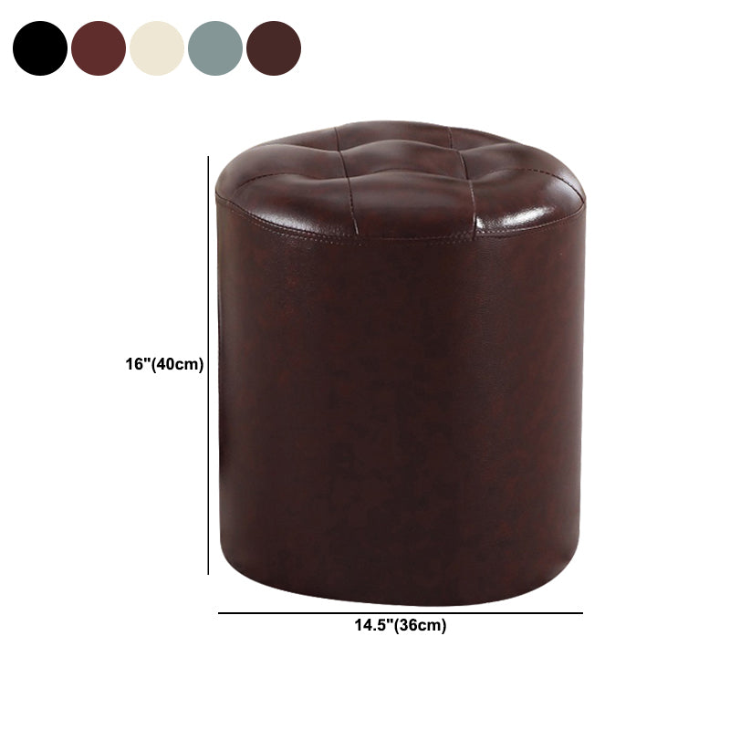 Wine Red Modern Pouf Water Resistant Round Pouf for Drawing Room