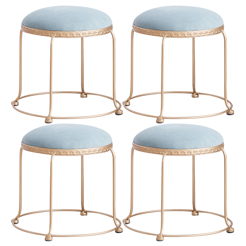 Modern Standard Round Whole Colored Velvet Metal Frame Fade Resistant Ottoman