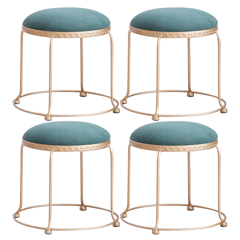 Modern Standard Round Whole Colored Velvet Metal Frame Fade Resistant Ottoman