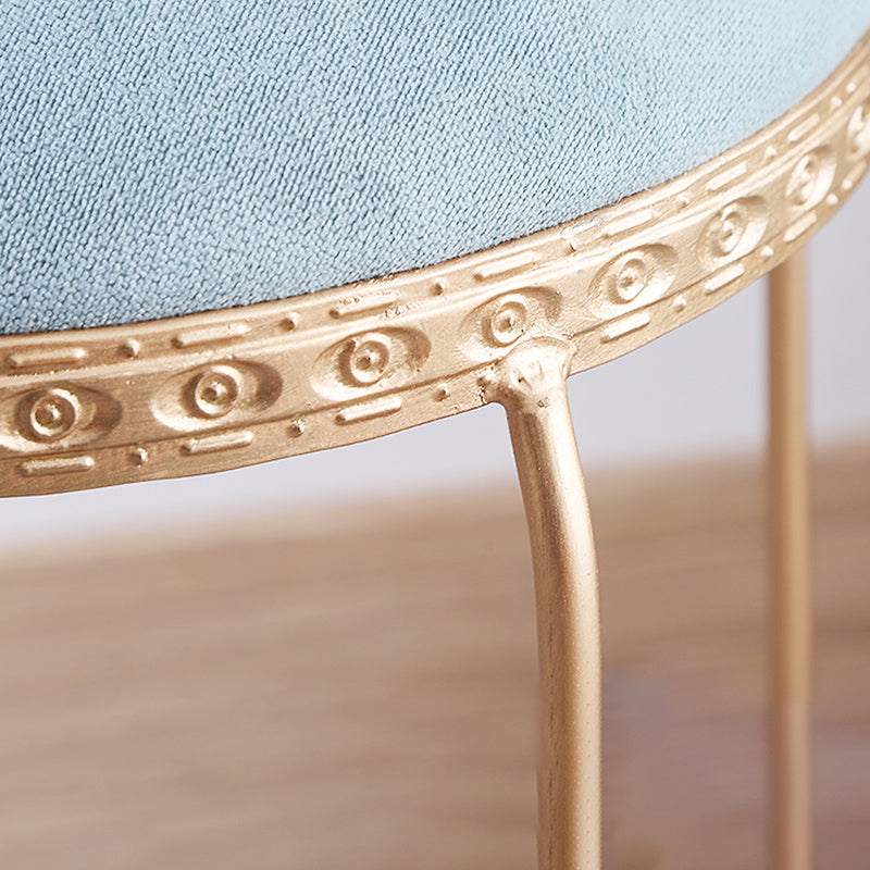 Modern Standard Round Whole Colored Velvet Metal Frame Fade Resistant Ottoman