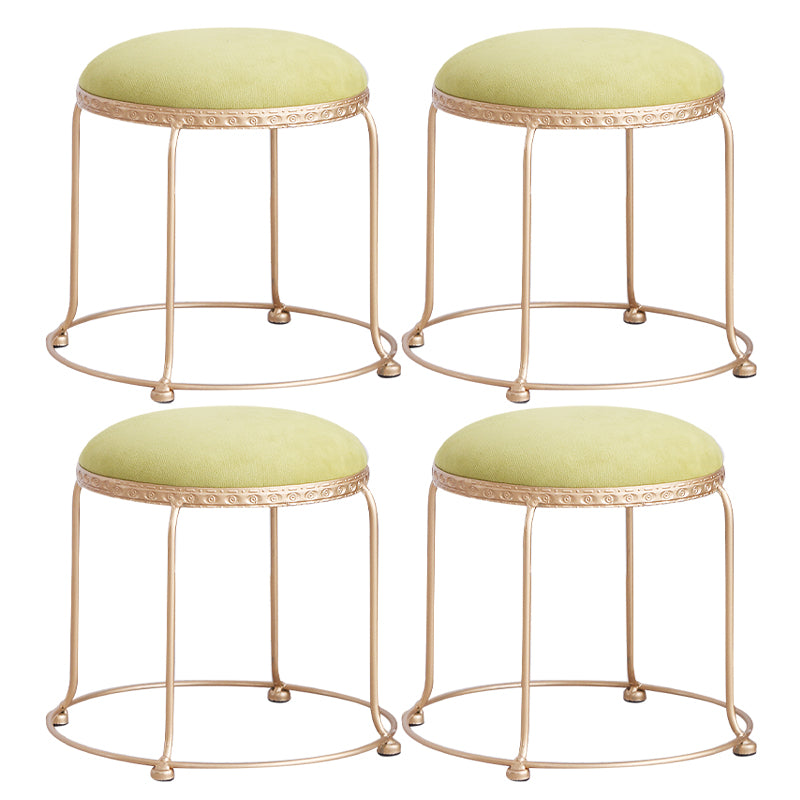 Modern Standard Round Whole Colored Velvet Metal Frame Fade Resistant Ottoman