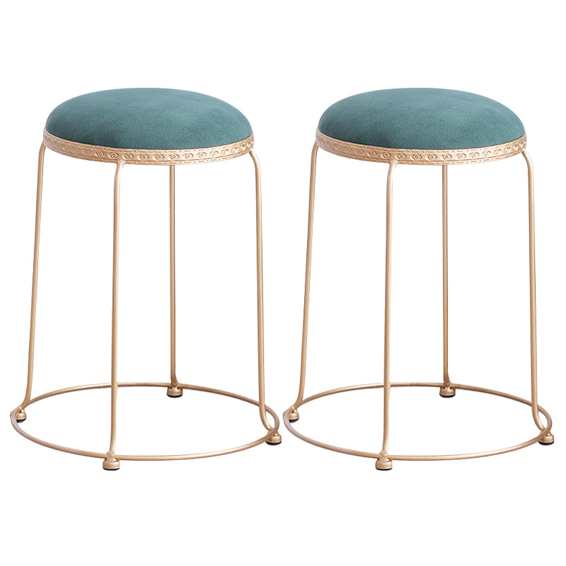 Modern Standard Round Whole Colored Velvet Metal Frame Fade Resistant Ottoman