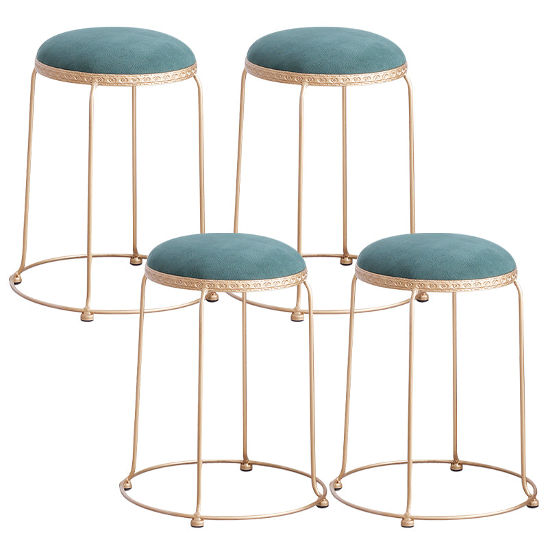 Modern Standard Round Whole Colored Velvet Metal Frame Fade Resistant Ottoman