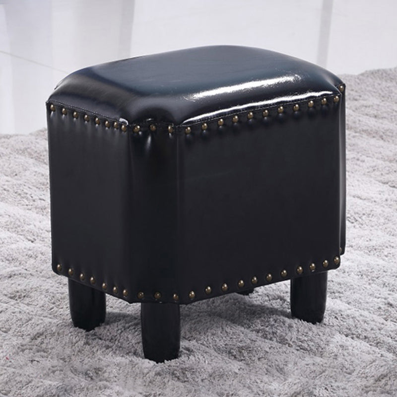 Dark Brown Modern Standard Leather Stain Resistant Rectangle Indoor Standard