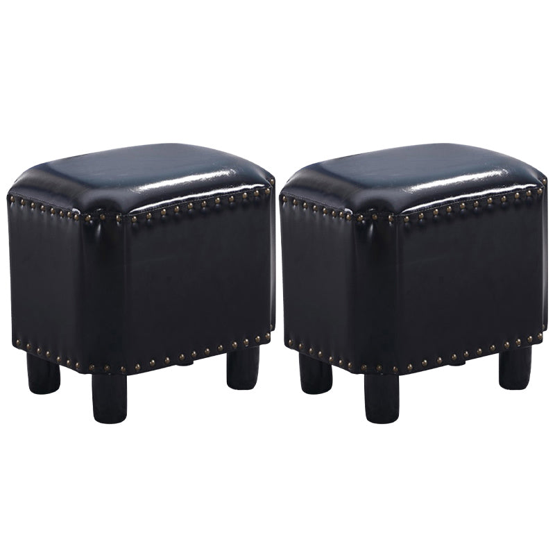 Dark Brown Modern Standard Leather Stain Resistant Rectangle Indoor Standard