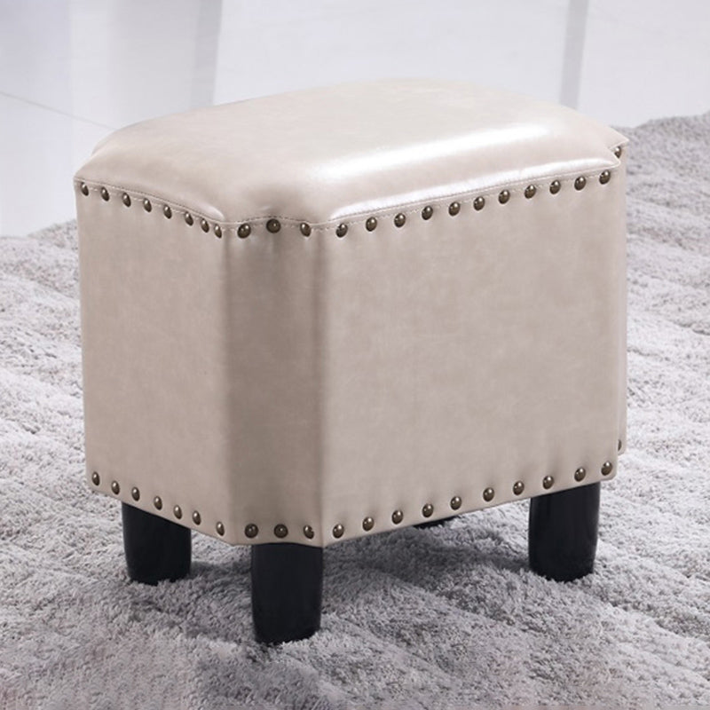 Dark Brown Modern Standard Leather Stain Resistant Rectangle Indoor Standard