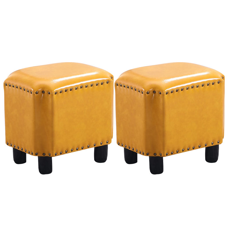 Dark Brown Modern Standard Leather Stain Resistant Rectangle Indoor Standard