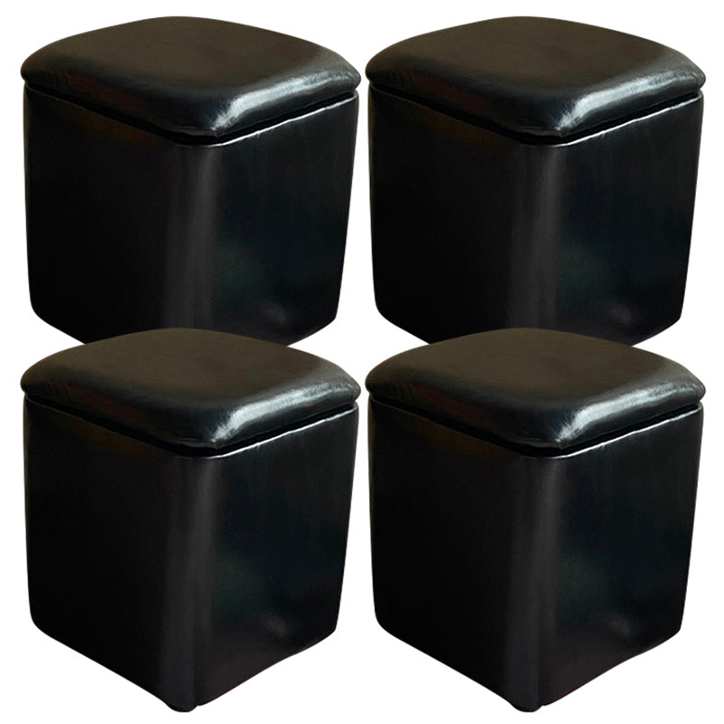Solid Ottoman Modern Stain Resistant Faux Leather Ottoman with Storage
