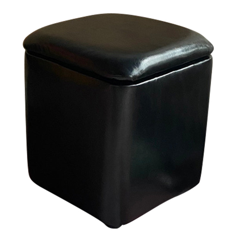 Solid Ottoman Modern Stain Resistant Faux Leather Ottoman with Storage