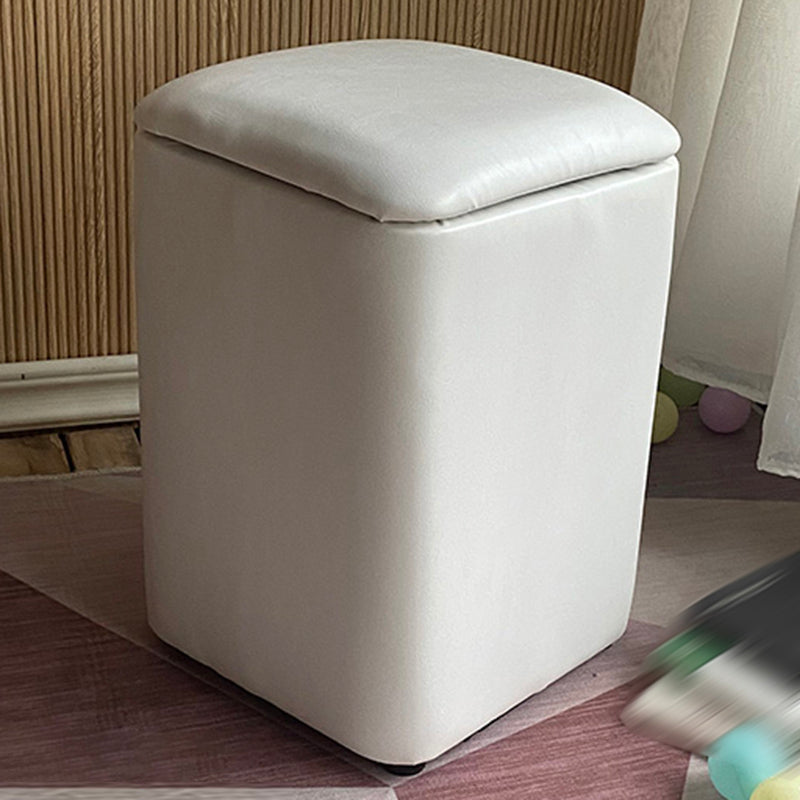 Solid Ottoman Modern Stain Resistant Faux Leather Ottoman with Storage